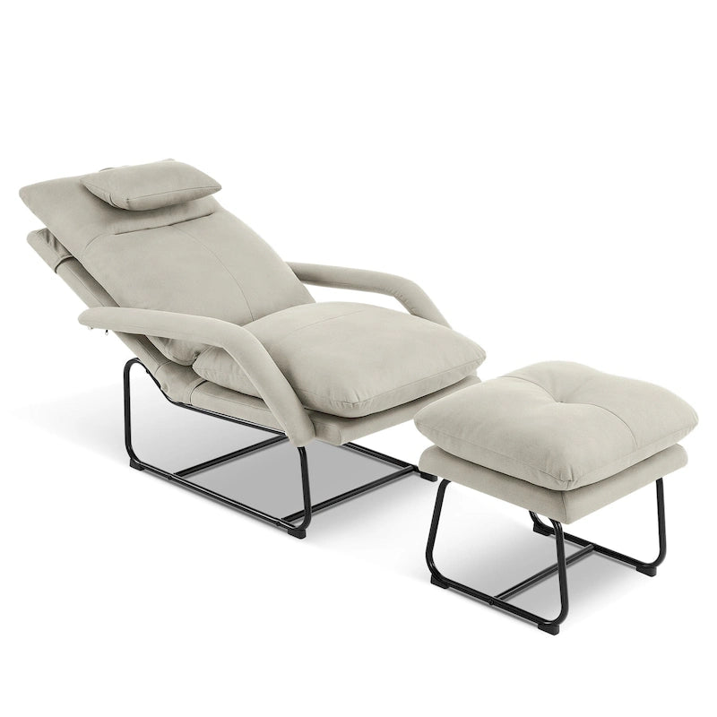 Fauteuil inclinable MCombo avec repose-pieds, fauteuils avec dossier réglable pour salon et chambre, tissu Leatheraire 4233