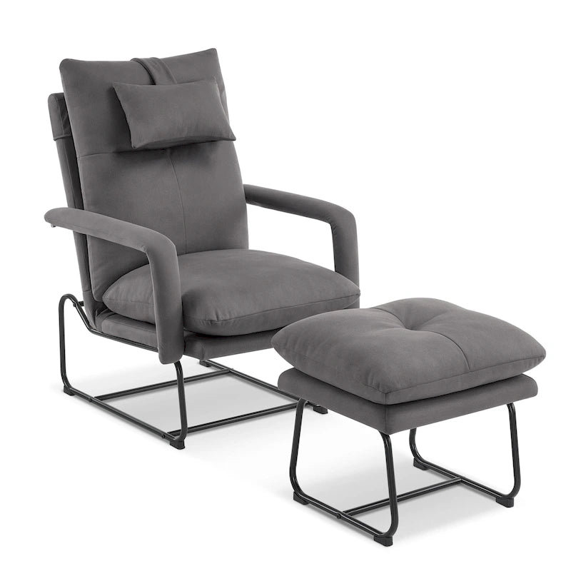 Fauteuil inclinable MCombo avec repose-pieds, fauteuils avec dossier réglable pour salon et chambre, tissu Leatheraire 4233