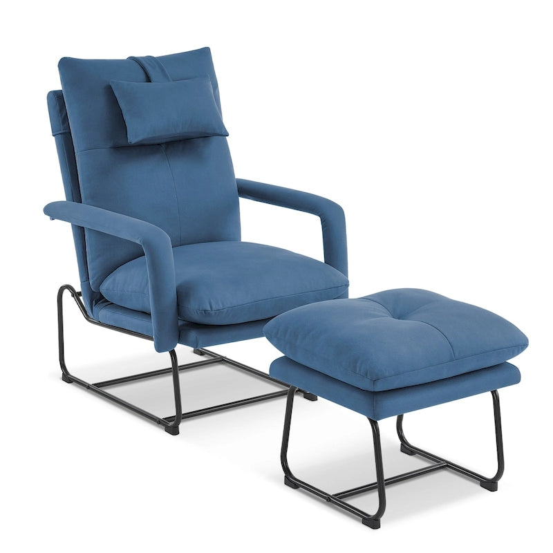 Fauteuil inclinable MCombo avec repose-pieds, fauteuils avec dossier réglable pour salon et chambre, tissu Leatheraire 4233