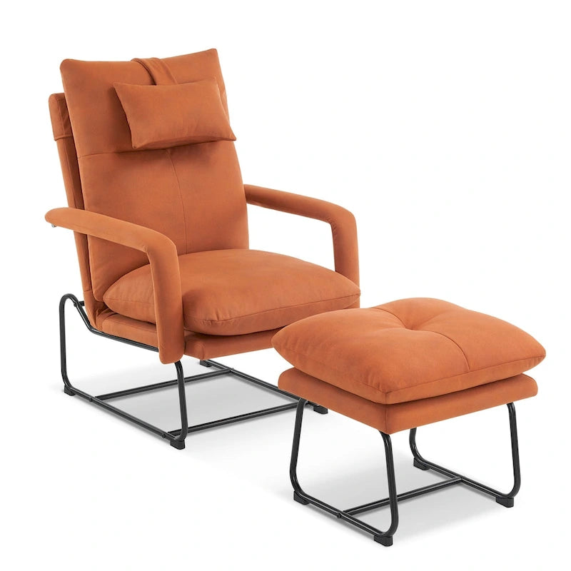 Fauteuil inclinable MCombo avec repose-pieds, fauteuils avec dossier réglable pour salon et chambre, tissu Leatheraire 4233
