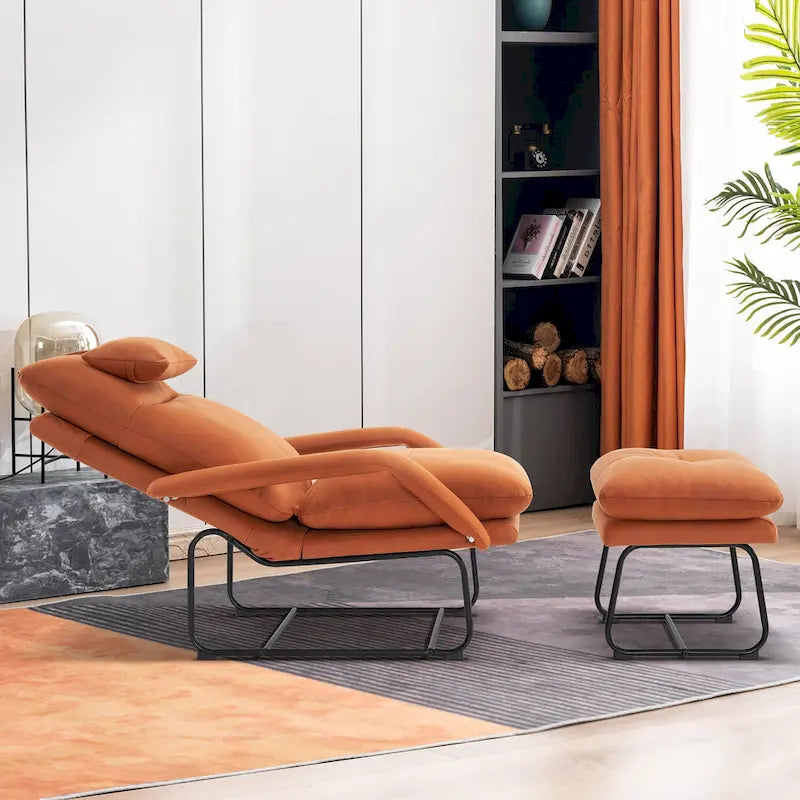 Fauteuil inclinable MCombo avec repose-pieds, fauteuils avec dossier réglable pour salon et chambre, tissu Leatheraire 4233
