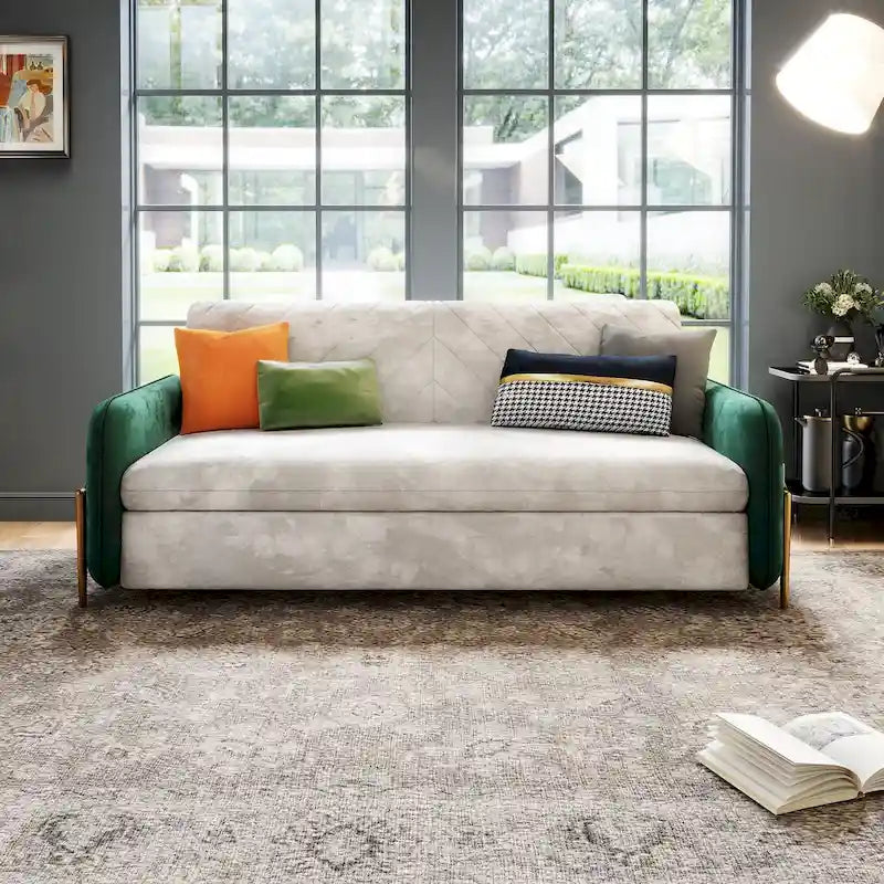 Canapé-lit gigogne moderne JASIWAY de 170 cm de largeur (taille Queen).