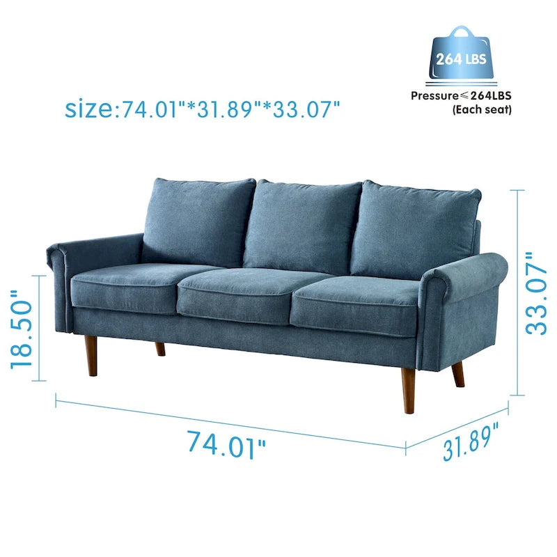 Canapé OVIOS rembourré style milieu du siècle