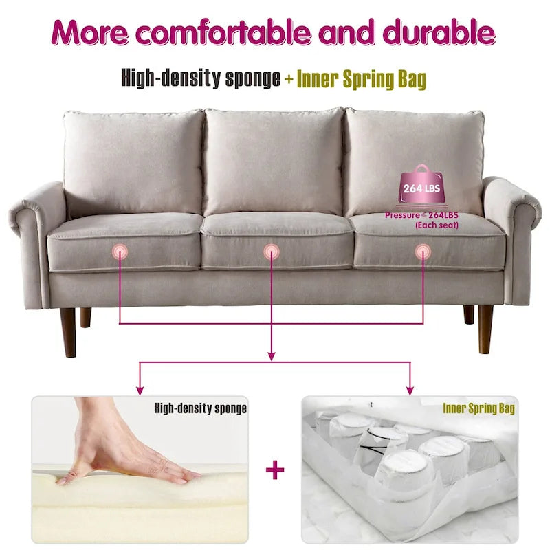 Canapé OVIOS rembourré style milieu du siècle