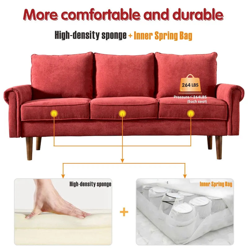 Canapé OVIOS rembourré style milieu du siècle