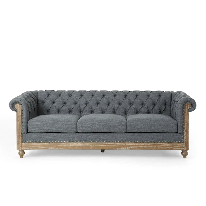 Canapé Chesterfield Saragus avec garniture cloutée par Christopher Knight Home - 85,50 L x 33,25 l x 28,50 H