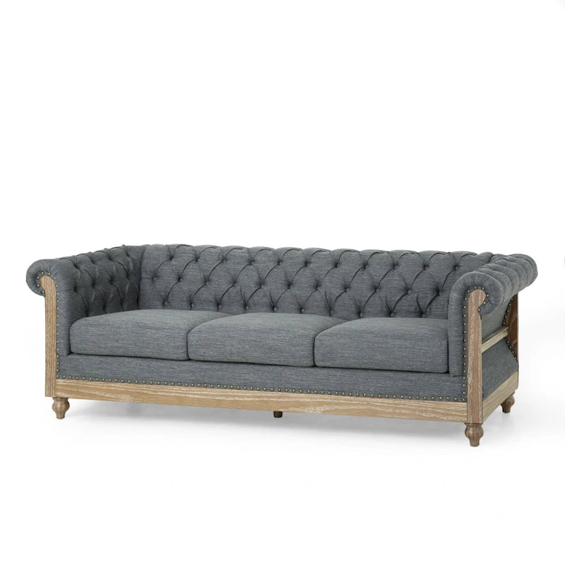 Canapé Chesterfield Saragus avec garniture cloutée par Christopher Knight Home - 85,50 L x 33,25 l x 28,50 H