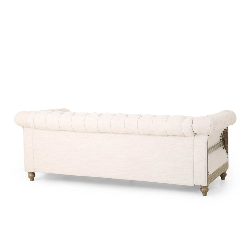 Canapé Chesterfield Saragus avec garniture cloutée par Christopher Knight Home - 85,50 L x 33,25 l x 28,50 H