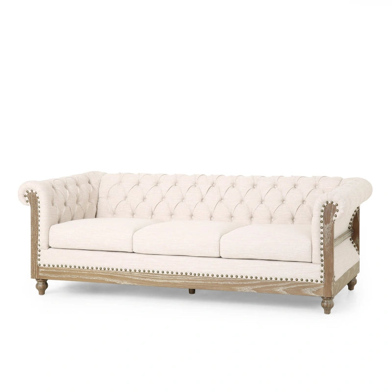 Canapé Chesterfield Saragus avec garniture cloutée par Christopher Knight Home - 85,50 L x 33,25 l x 28,50 H