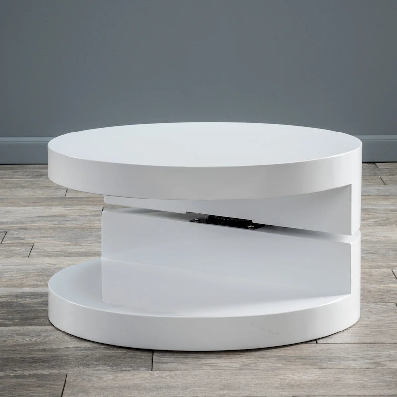 Petite table basse ronde pivotante de style moderne par Christopher Knight Home