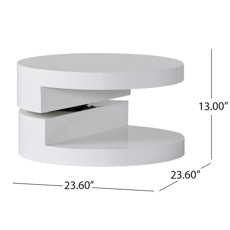 Petite table basse ronde pivotante de style moderne par Christopher Knight Home