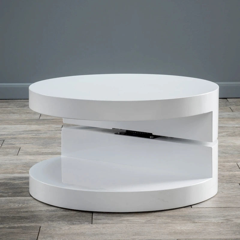 Petite table basse ronde pivotante de style moderne par Christopher Knight Home