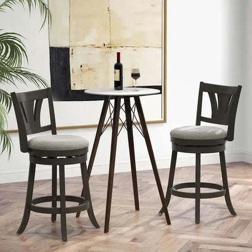 1/2/4 PCS 26.5 Swivel Bar Stool Counter Height w/ Rubber Wood Legs