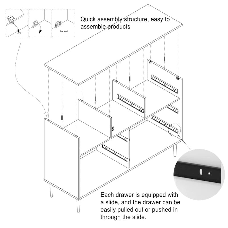 Commode à 7 tiroirs Morden Wood Furniture