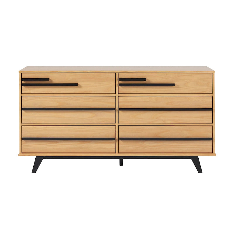 Commode contemporaine à 6 tiroirs en bois massif Middlebrook Designs