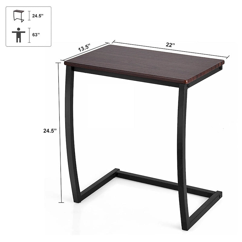 Table d'appoint pour canapé, table basse en forme de C, table de chevet, plateau TV