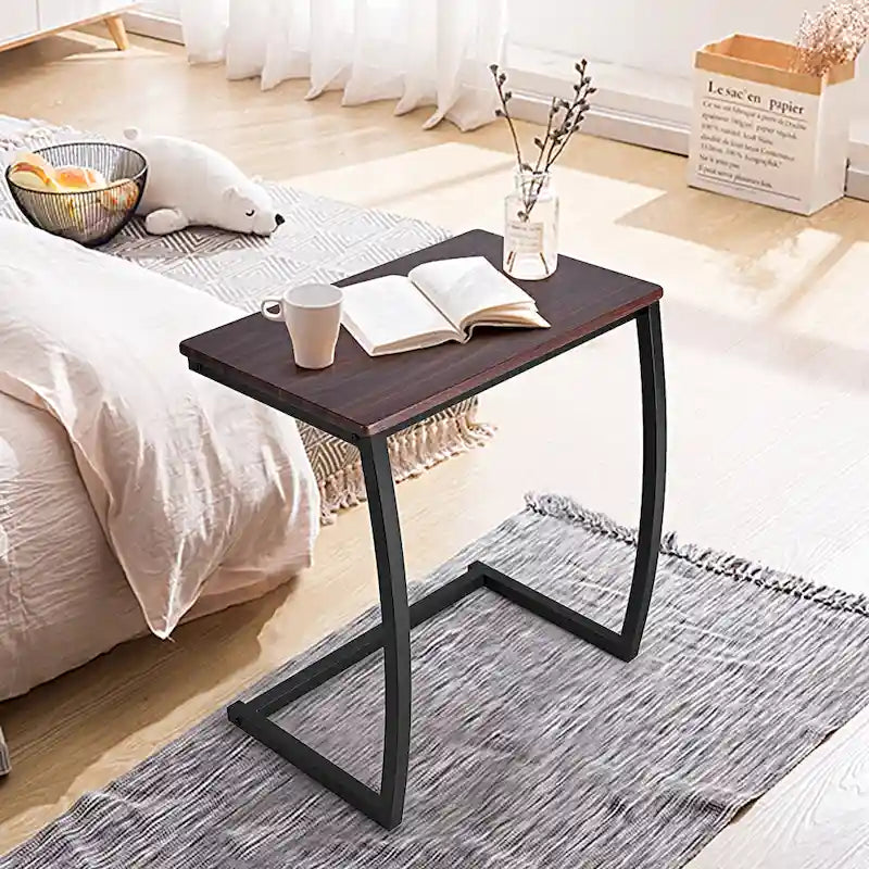 Table d'appoint pour canapé, table basse en forme de C, table de chevet, plateau TV