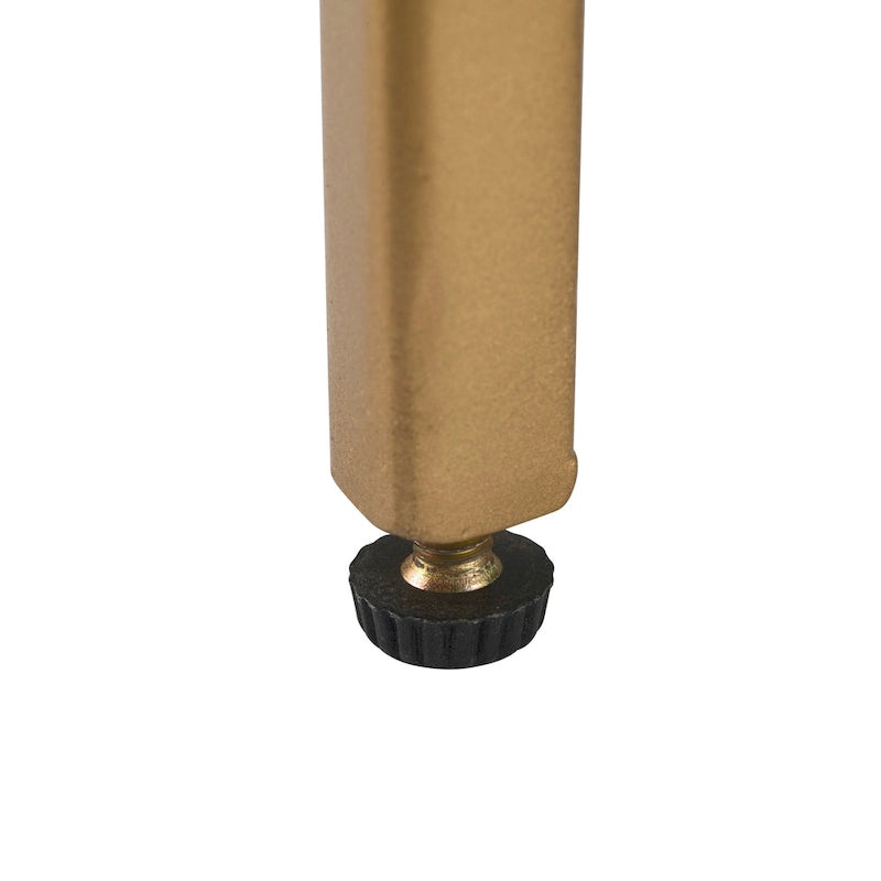 Table d'appoint Billie de 61 cm de haut avec plateau en marbre véritable et accents blancs et dorés