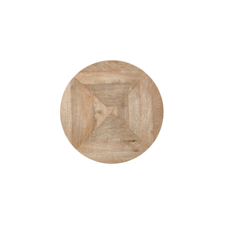 Table d'appoint ronde Fenway 22 en bois massif de manguier et métal - 56 cm de long x 56 cm de large x 64 cm de haut