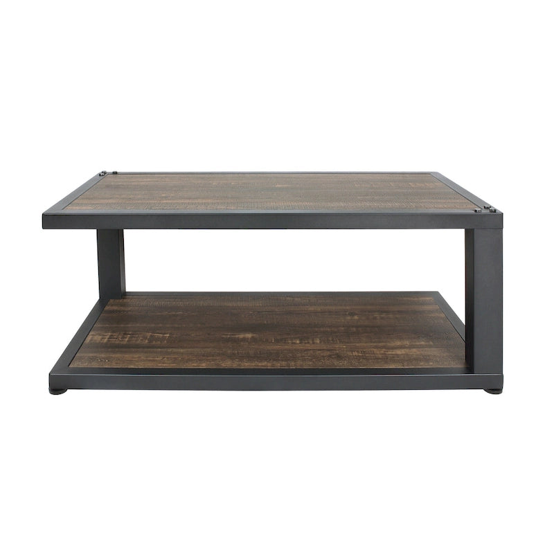 Table basse Farrow Dark Walnut et Sand Black de 47 pouces à une étagère par Furniture of America