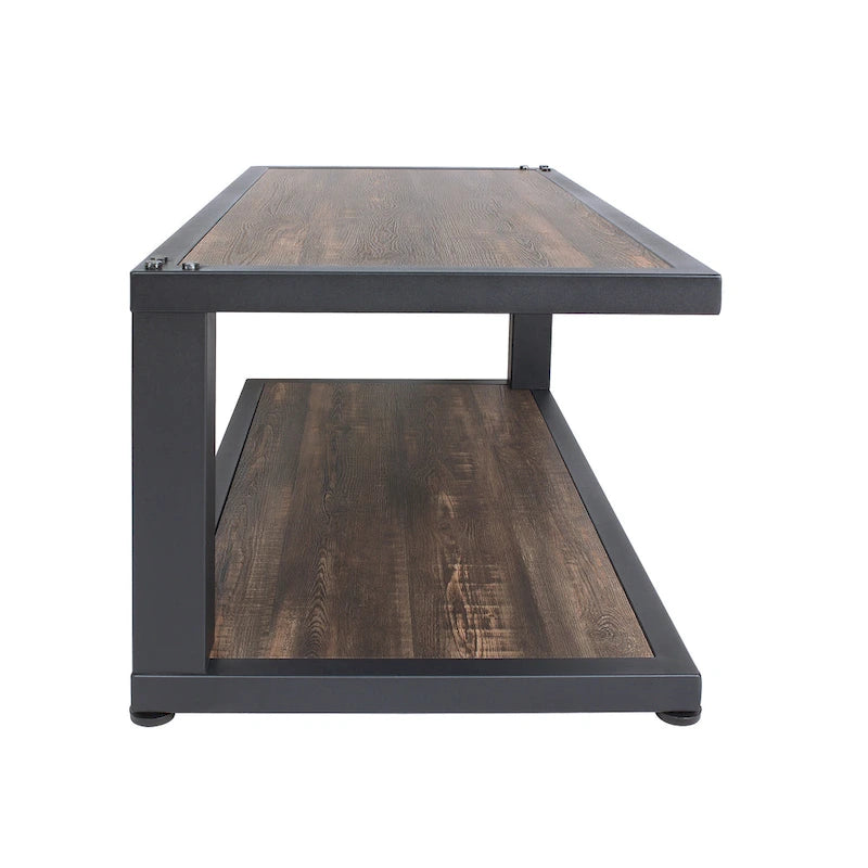 Table basse Farrow Dark Walnut et Sand Black de 47 pouces à une étagère par Furniture of America
