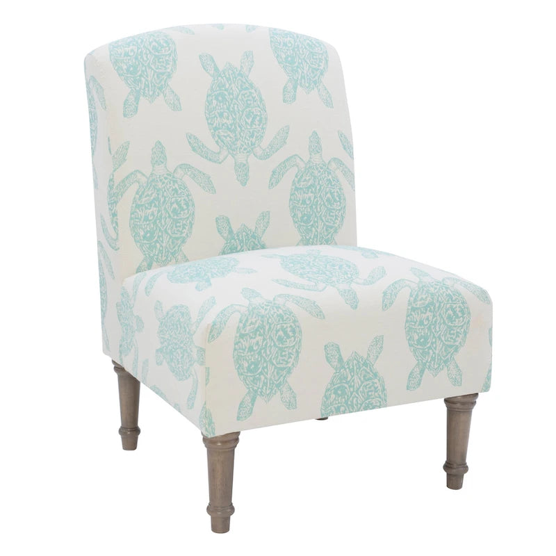 Fauteuil d'appoint Terrapin à motif tortue recouvert de tissu