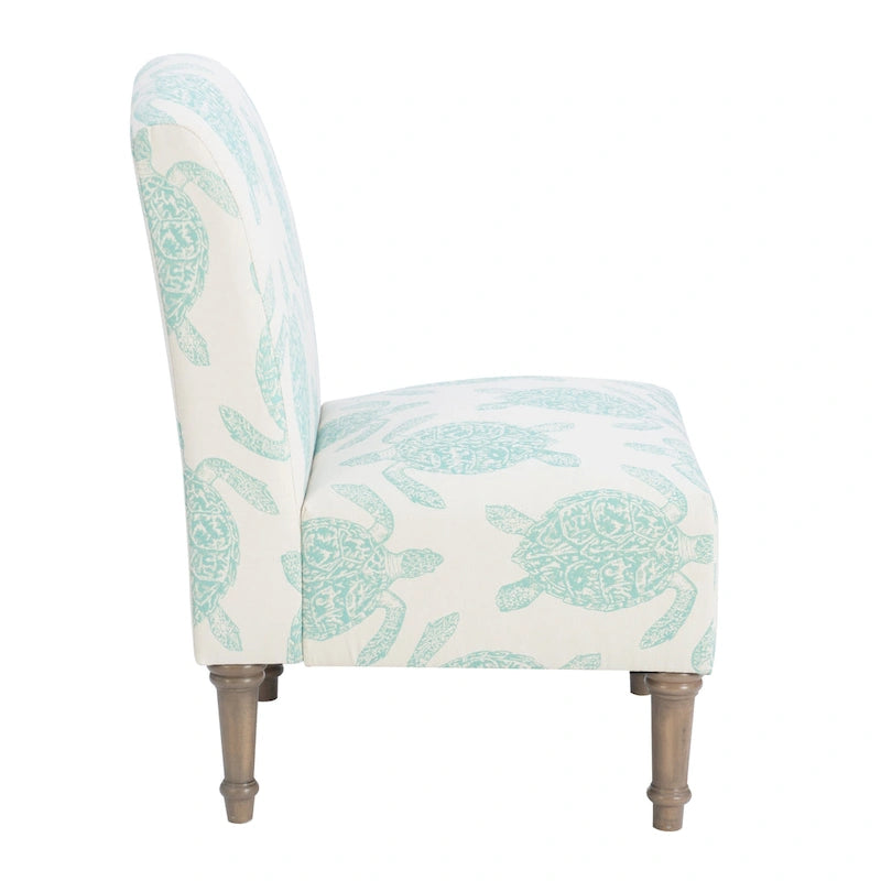 Fauteuil d'appoint Terrapin à motif tortue recouvert de tissu