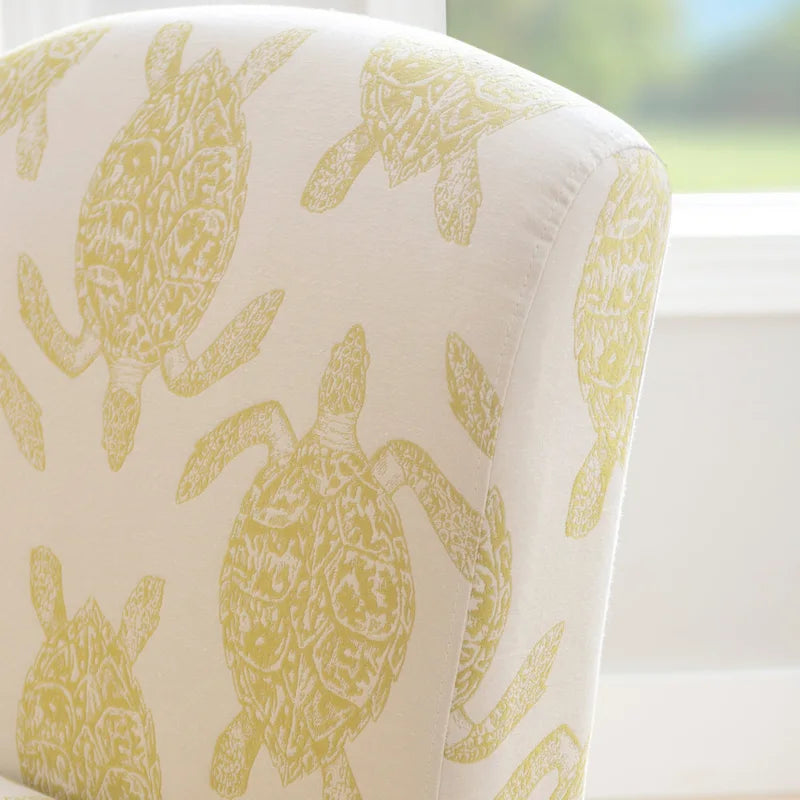 Fauteuil d'appoint Terrapin à motif tortue recouvert de tissu