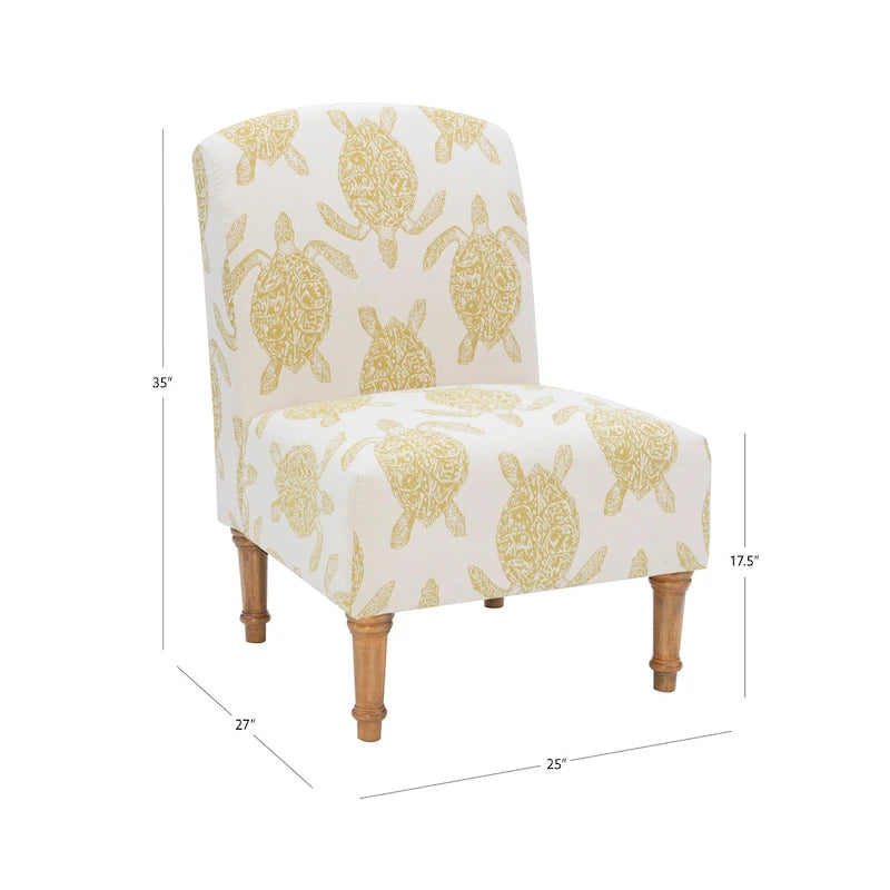 Fauteuil d'appoint Terrapin à motif tortue recouvert de tissu