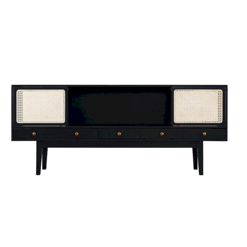 Meuble TV SEI Furniture style moderne du milieu du siècle, console multimédia pour téléviseurs jusqu'à 68 pouces.