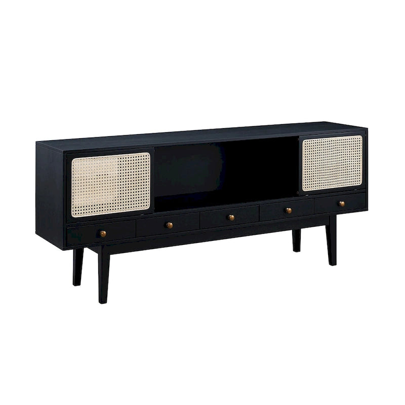 Meuble TV SEI Furniture style moderne du milieu du siècle, console multimédia pour téléviseurs jusqu'à 68 pouces.