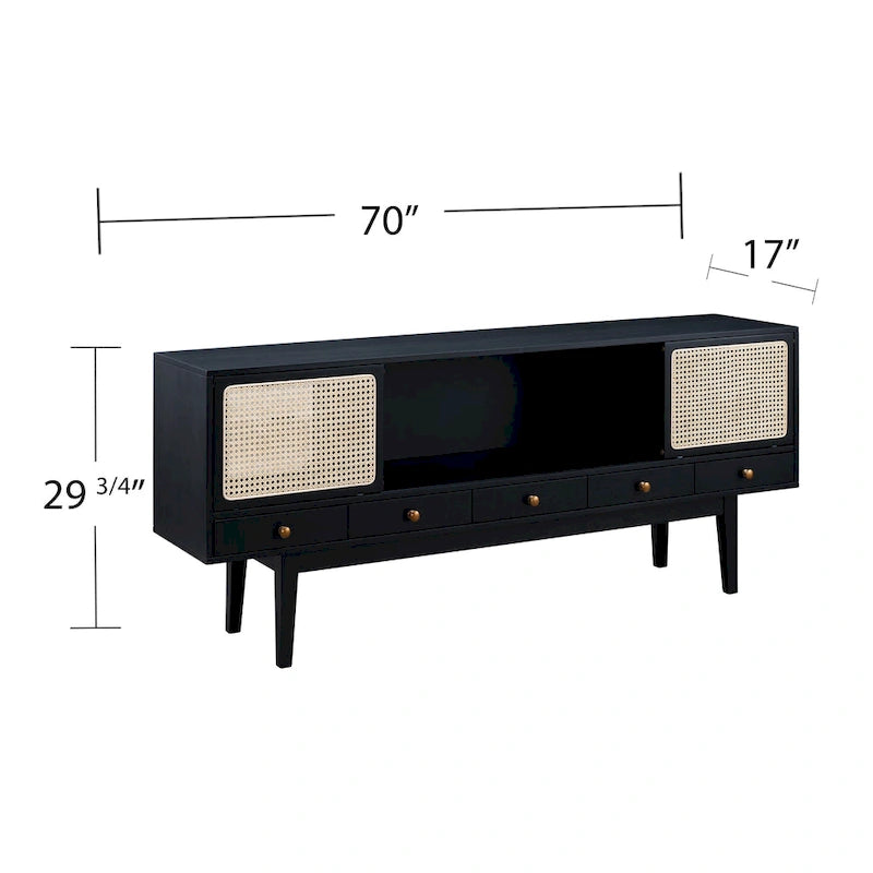 Meuble TV SEI Furniture style moderne du milieu du siècle, console multimédia pour téléviseurs jusqu'à 68 pouces.
