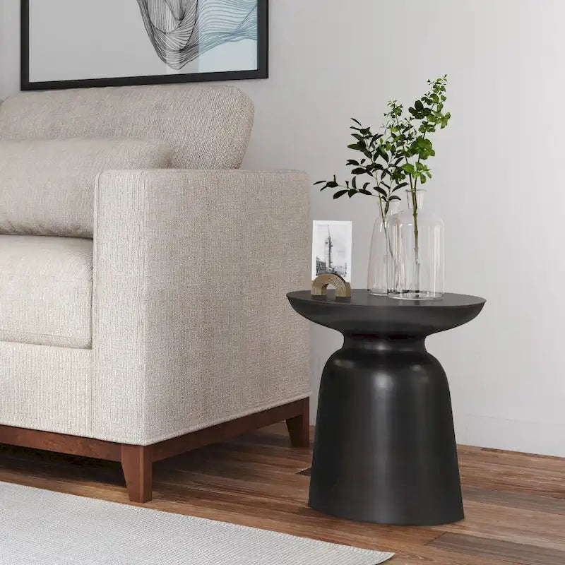 Table d'appoint en métal de style industriel moderne WYNDENHALL Layne, 40,6 cm de large, entièrement assemblée