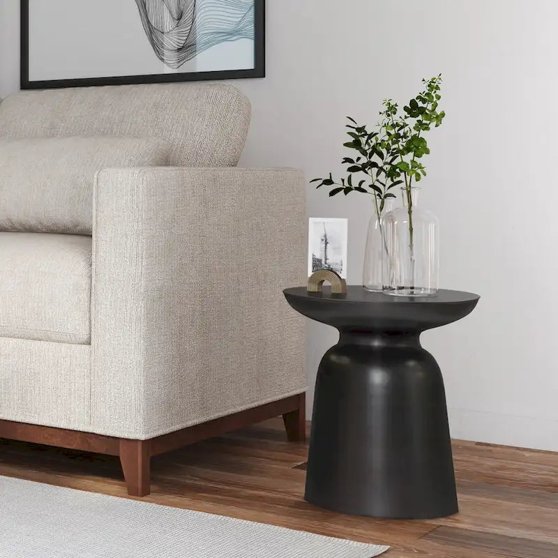 Table d'appoint en métal de style industriel moderne WYNDENHALL Layne, 40,6 cm de large, entièrement assemblée