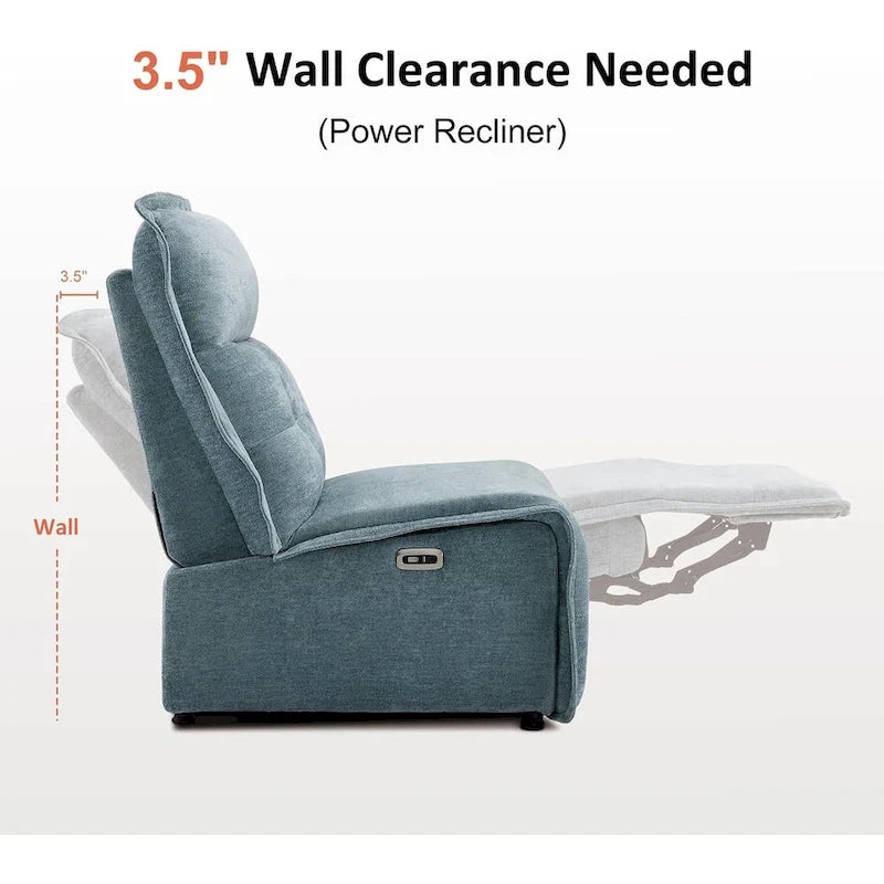 Fauteuil inclinable électrique sans accoudoirs MCombo avec ports USB, canapé inclinable électrique de 3,5 pouces de dégagement mural pour salon, ALR01