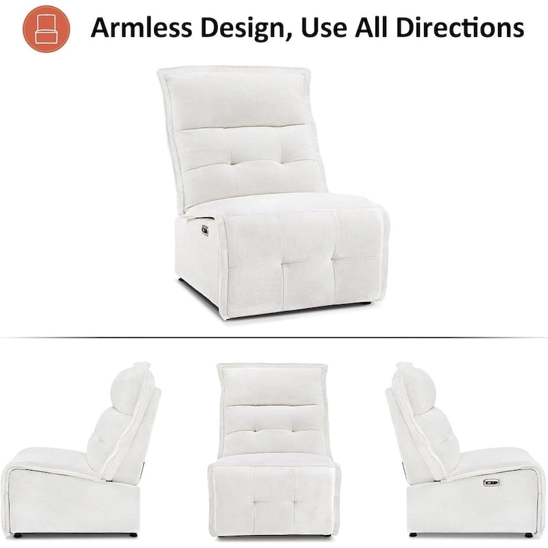 Fauteuil inclinable électrique sans accoudoirs MCombo avec ports USB, canapé inclinable électrique de 3,5 pouces de dégagement mural pour salon, ALR01