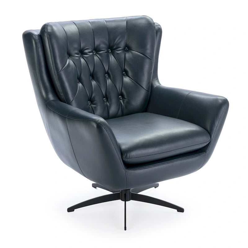 Fauteuil pivotant Cleveland en similicuir capitonné de Greyson Living