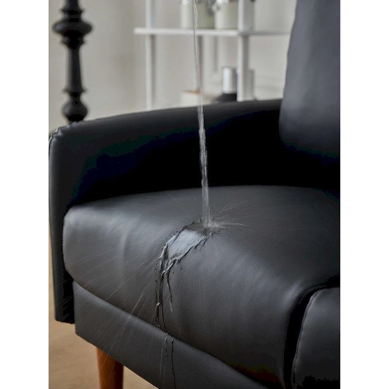 Canapé deux places en similicuir avec accoudoirs carrés de 58 pouces