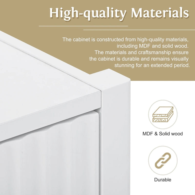 Meuble de rangement d'appoint, buffet en bois avec poignées en métal pour couloir, entrée, salon, chambre