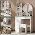 31.5 Wide Makeup Vanity Set with Stool and Mirror Dress Up Desk - 31.5W