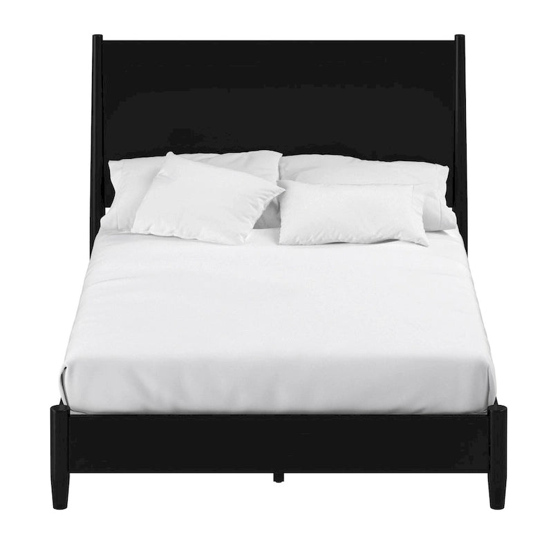 Lit à panneaux Flynn d'Alpine Furniture, style moderne du milieu du siècle, noir