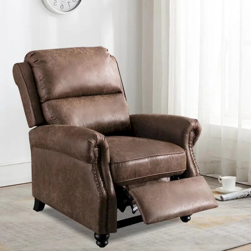 Fauteuil inclinable à dossier inclinable avec décoration à rivets