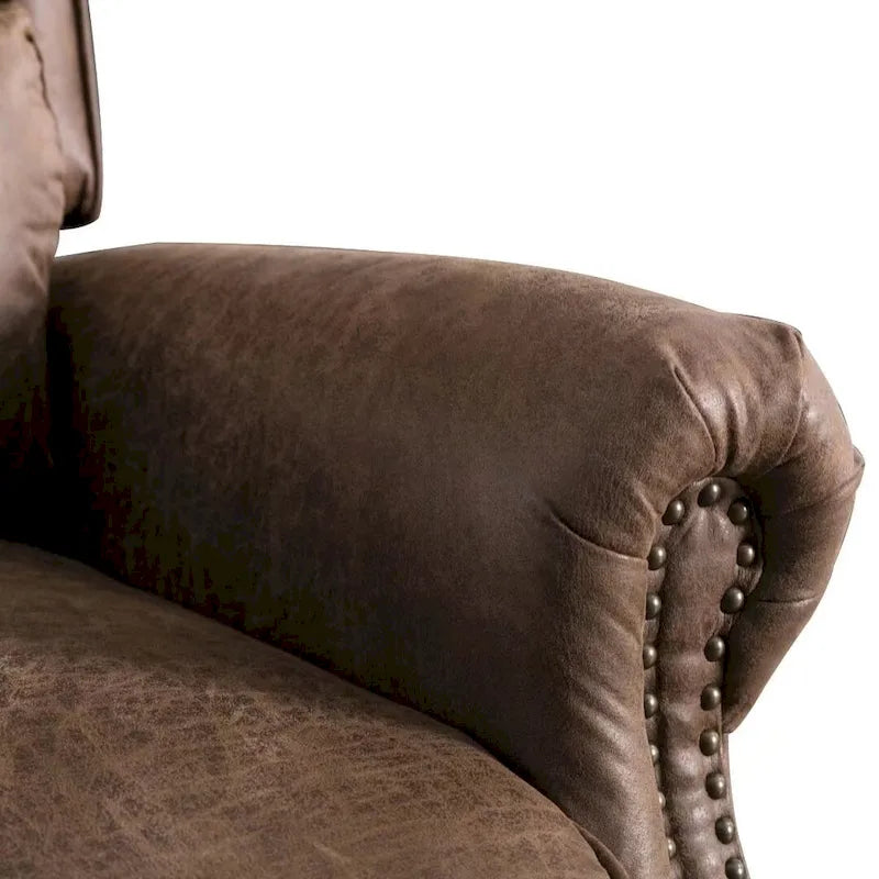 Fauteuil inclinable à dossier inclinable avec décoration à rivets