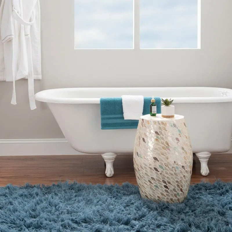 Table d'appoint tambour en mosaïque de poisson Pendale