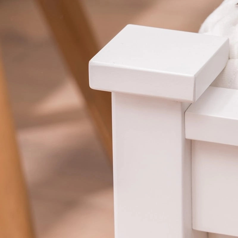 Cadre de lit à panneaux au design classique avec tête de lit blanche