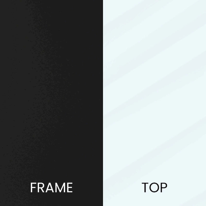 Table basse de salon en verre avec cadre rond en métal