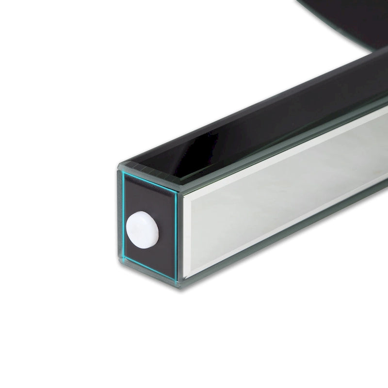 Table basse rectangulaire avec incrustations de cristal et table de centre argentée miroir