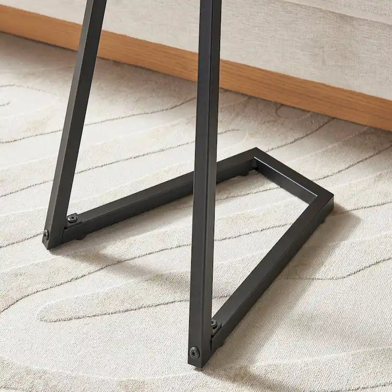 Table d'appoint Addison ronde à rebord surélevé et angle incliné - Marbre noir ou noyer brun