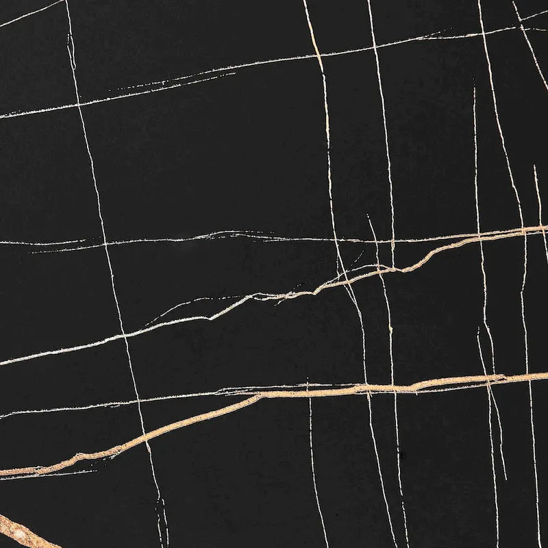 Table d'appoint Addison ronde à rebord surélevé et angle incliné - Marbre noir ou noyer brun