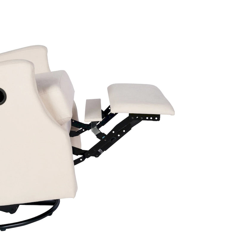 Fauteuil inclinable à bascule manuel à dossier enveloppant et pivotant à 360°